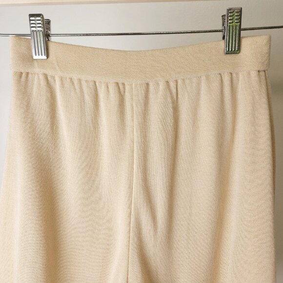 Vintage linen blend knit short set beige/ short sleeve knit cardigan two piece - Picture 11 of 12